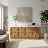Point Arena White/Brown Arch 4-Door Cabinet