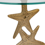 Newburg Gold Metal and Glass Starfish Side Table