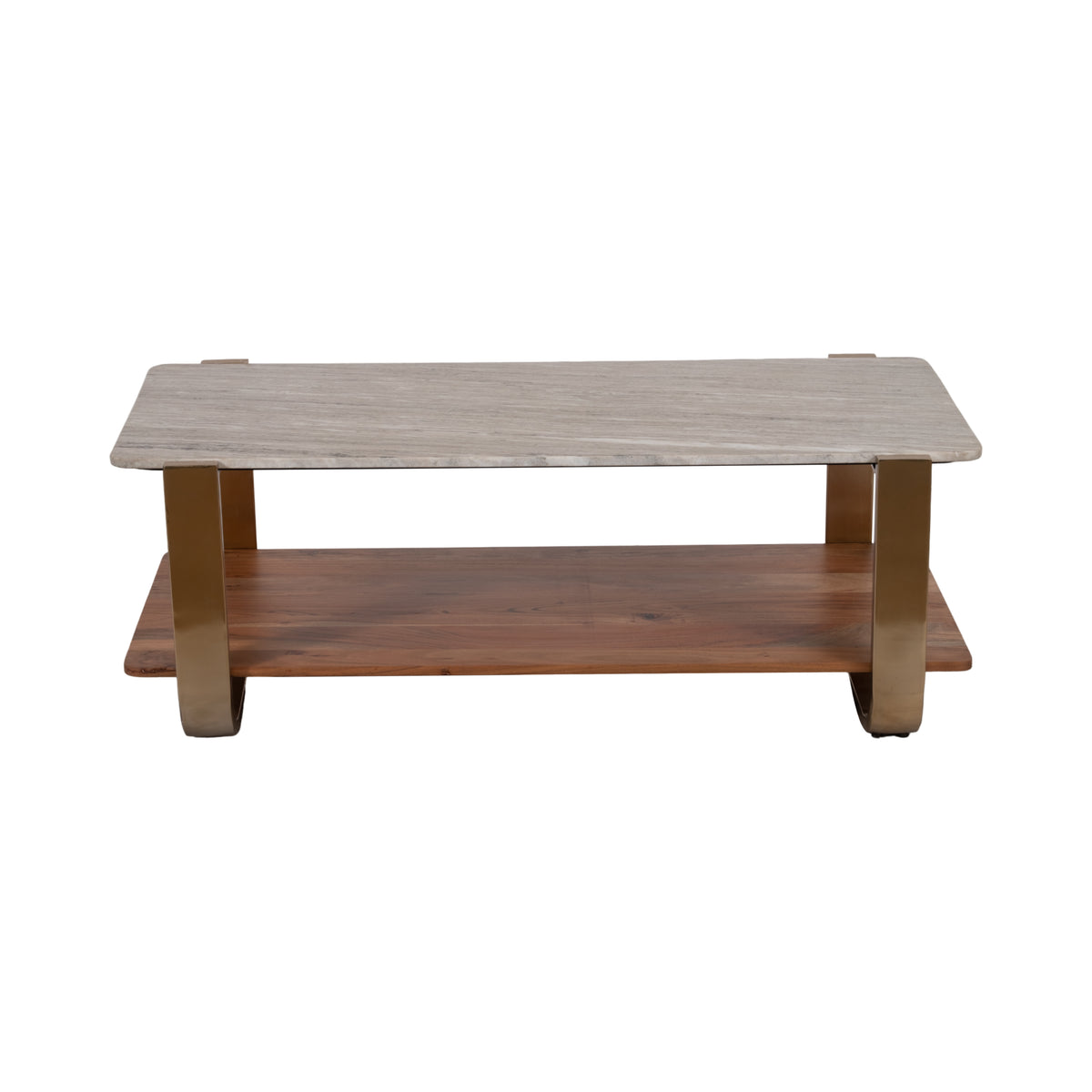 Snoboy Gold Marble Top Rectangle Coffee Table