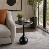 Valeport Brown/Black Marble Accent Table with Ball Base