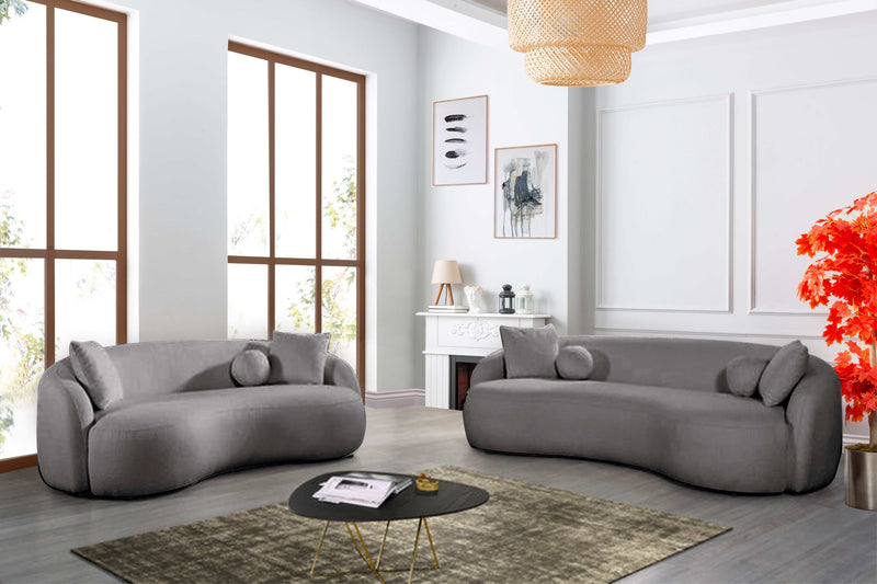 Bubble Bonita Gray Boucle Living Room Set / 2pc - Ornate Home