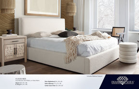 Cloud Ivory Boucle Bed - Ornate Home