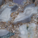 Hermonbrook Blue/Ivory/Gold Agate Tray with Handles
