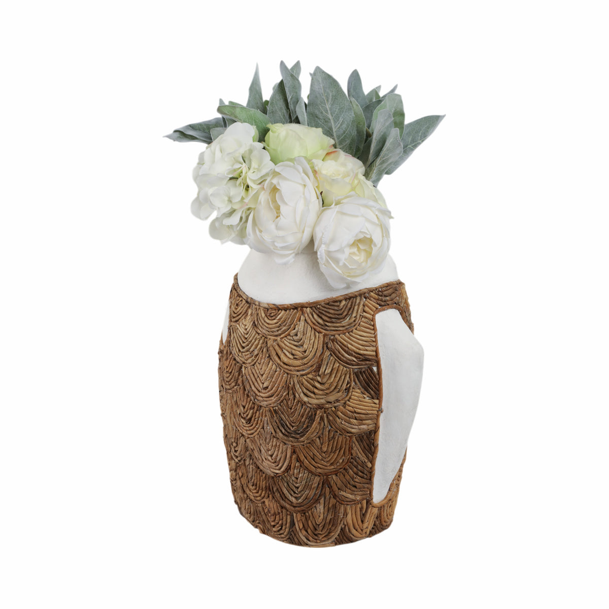 Applegate Ivory/Natural Woven Scale Terracotta Fsh Vase