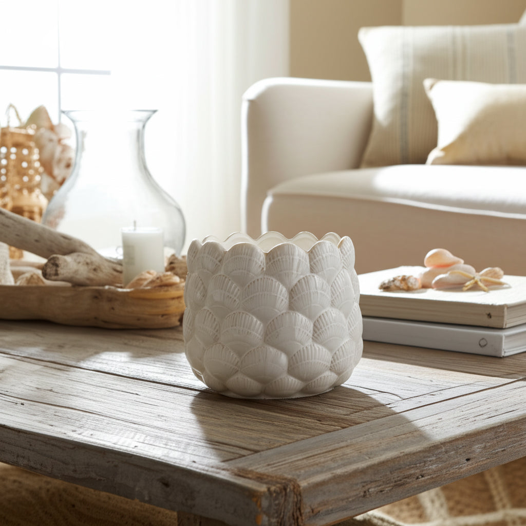 Camarillo Ivory Pink Beach Seashell Candle