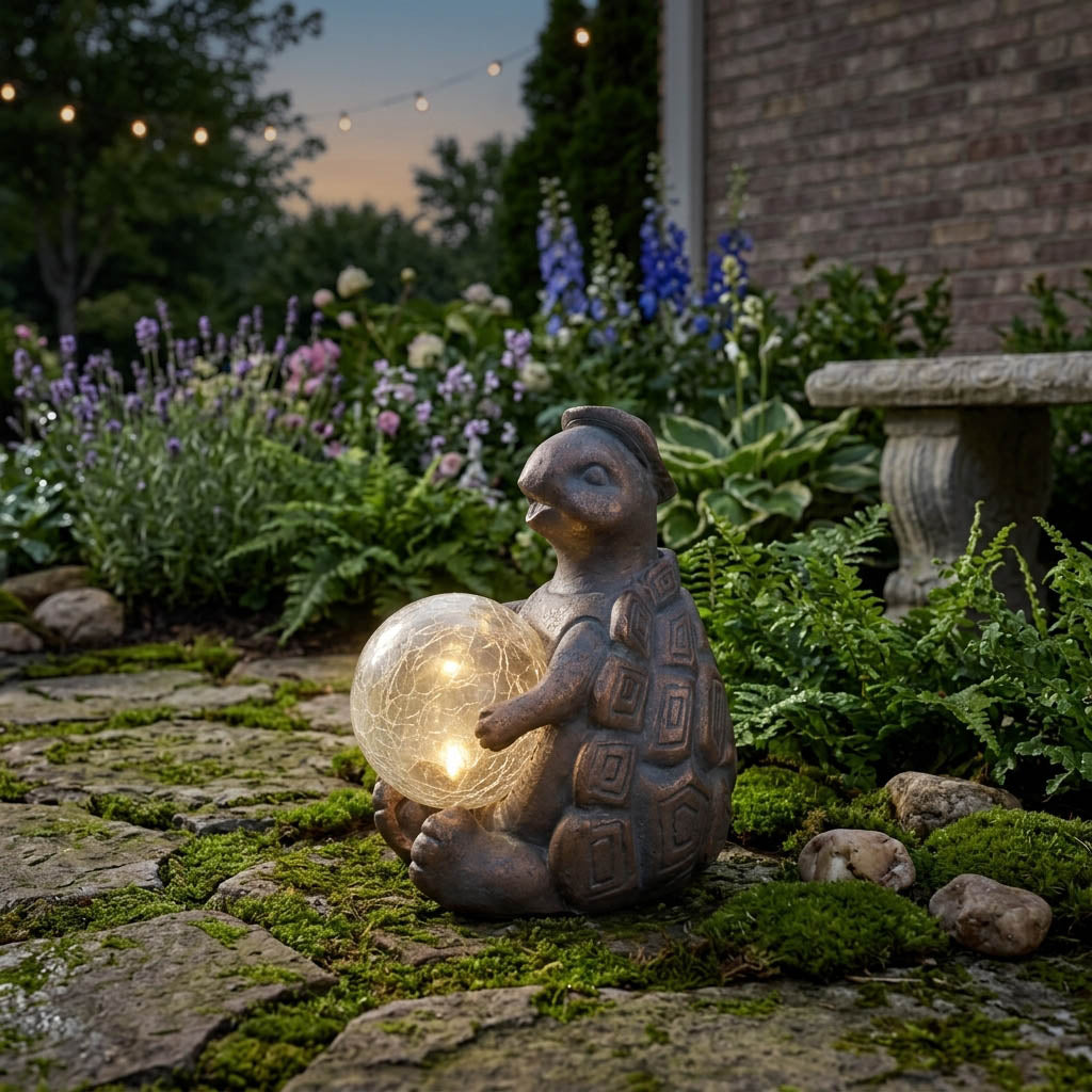 Orangetree Antique Copper Turtle Solar Orb