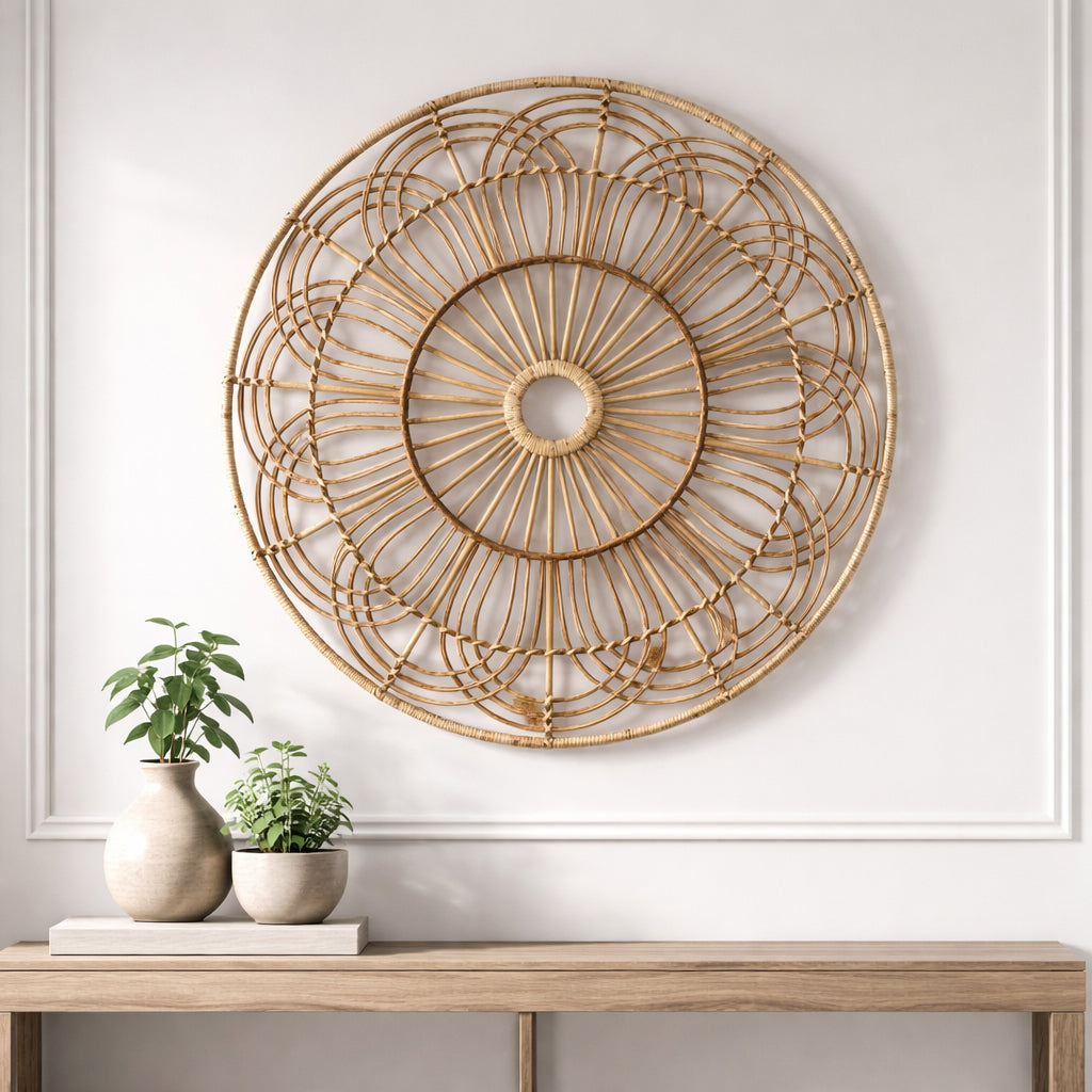 Sage Hen Brown Wicker Round Wall Accent