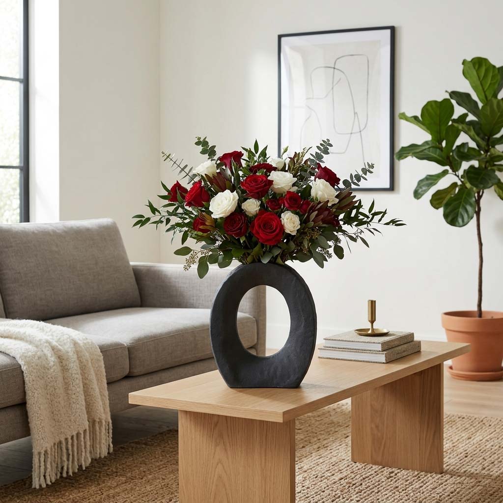 Dillonview Black Rough Finish Open Cut-Out Vase with Opening