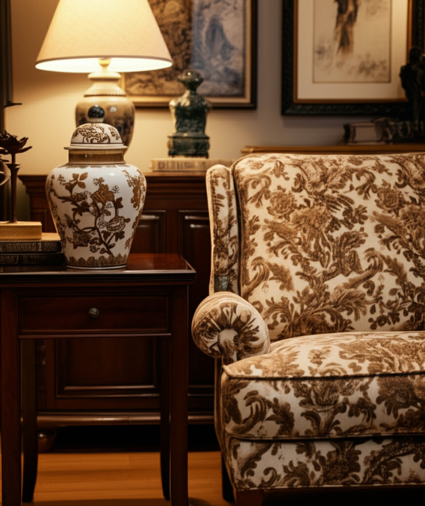 Dougalton Brown/White Chinoiserie