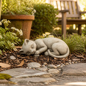 Higby Tan Resin Sleeping Cat