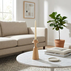 Peavine Natural Large Modern Wood Taper Holder