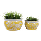 Henleydale Yellow/White Planters (Set of 2)