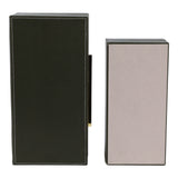 Chester Green/Gold/Multicolor Faux Leather Stitched Edge Boxes (Set of 2)