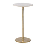 Goat Rock Gold/White Metal Round Drink Table