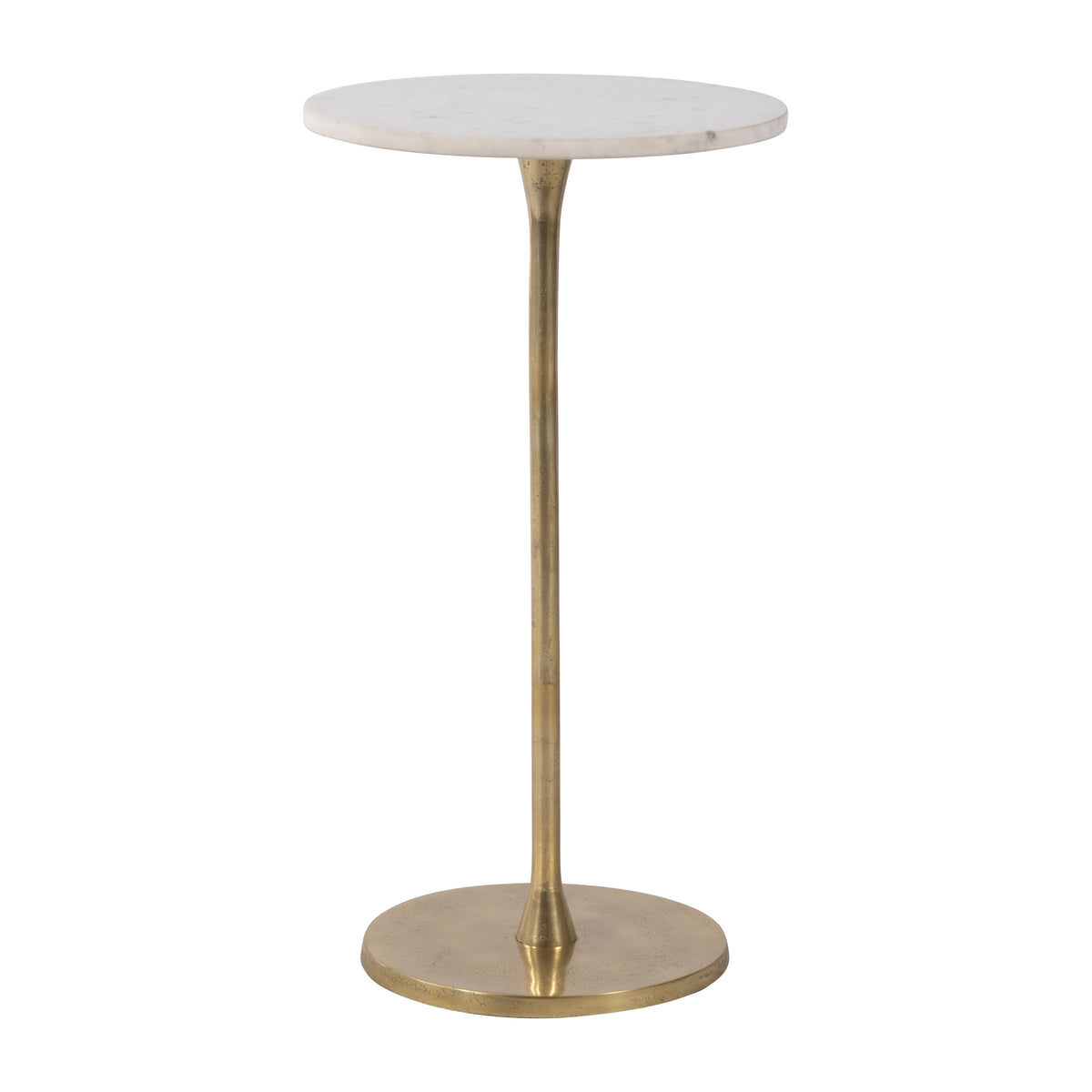 Goat Rock Gold/White Metal Round Drink Table