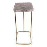 Caxtonham Gray/Gold Smoky C-Table with Quartz Top