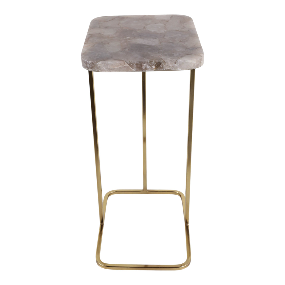 Caxtonham Gray/Gold Smoky C-Table with Quartz Top
