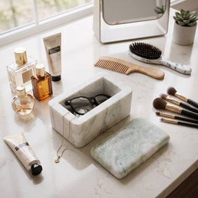 La Quinta Ivory/Green Marble Box