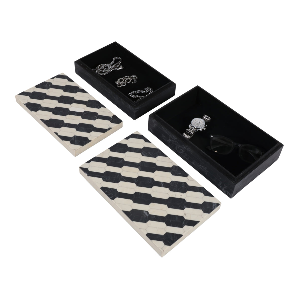 Dorsetmill Black/Ivory Boxes (Set of 2)