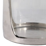 Wilson Grove Silver/Clear Metal Base Hurricane Pillar Holder