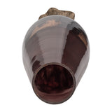 Ripperdan Bronze Glass Vase with Leaf Base