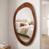 Bumblebee Walnut Organic Oval Shaped Wood Mirror