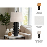 Orange Black/Beige Tall Knobby Table Lamp