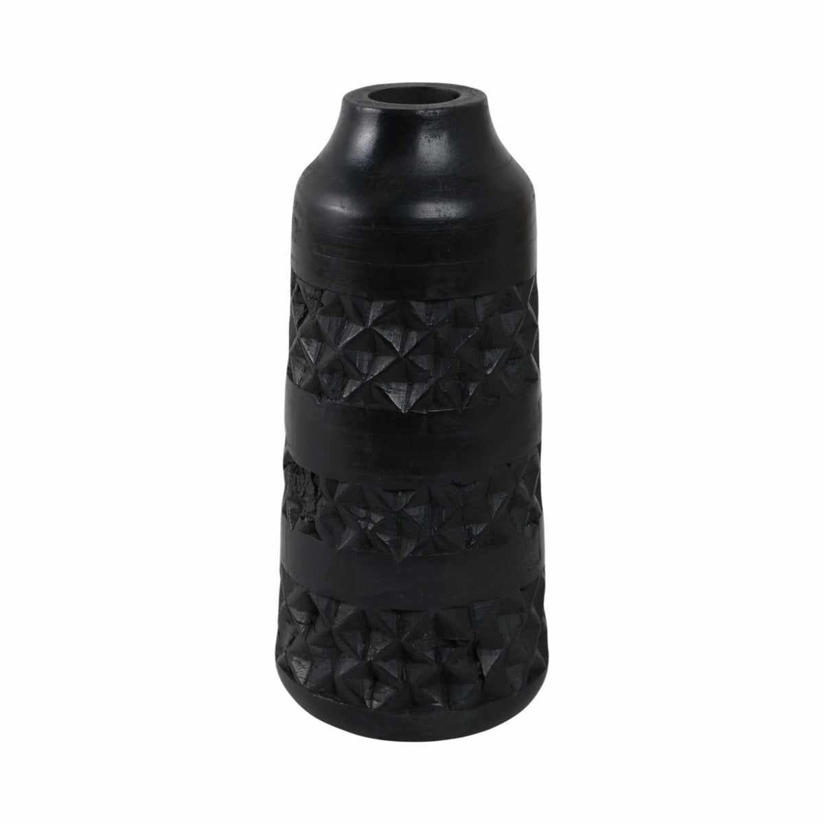 Del Cerro Black Wood Stained Vase