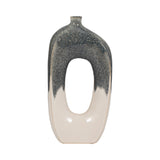 Brice Blue/White Ceramic Curvy Open Cut-Out Vase