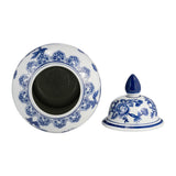 Miamoor Blue Temple Jar with Bird and Flower Design