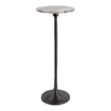 Cerritos Antique Gray Drink Table with Marble Top