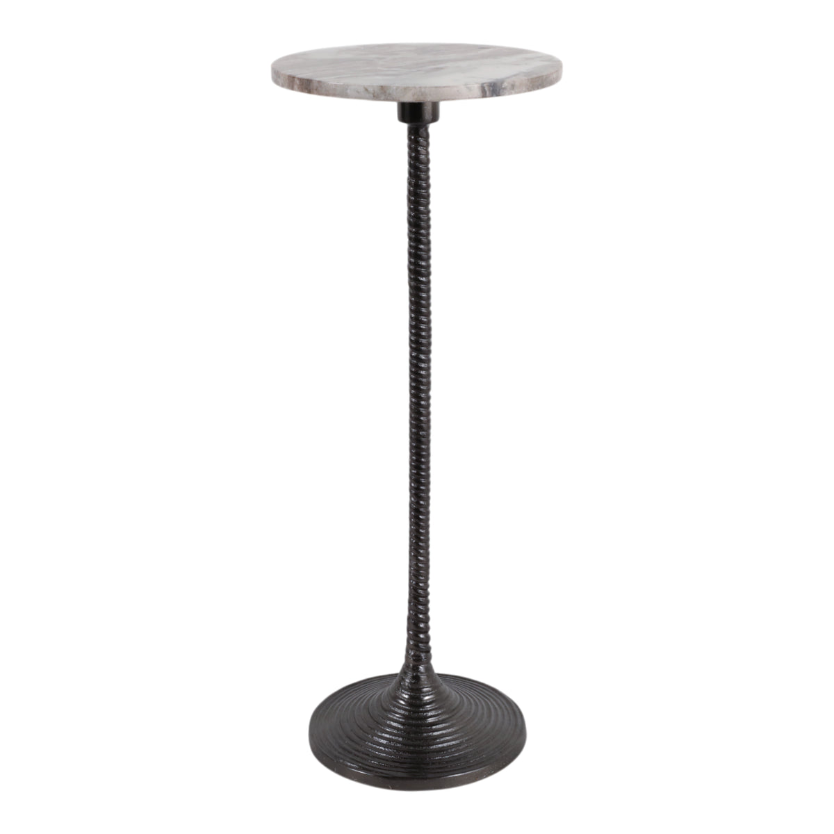 Cerritos Antique Gray Drink Table with Marble Top