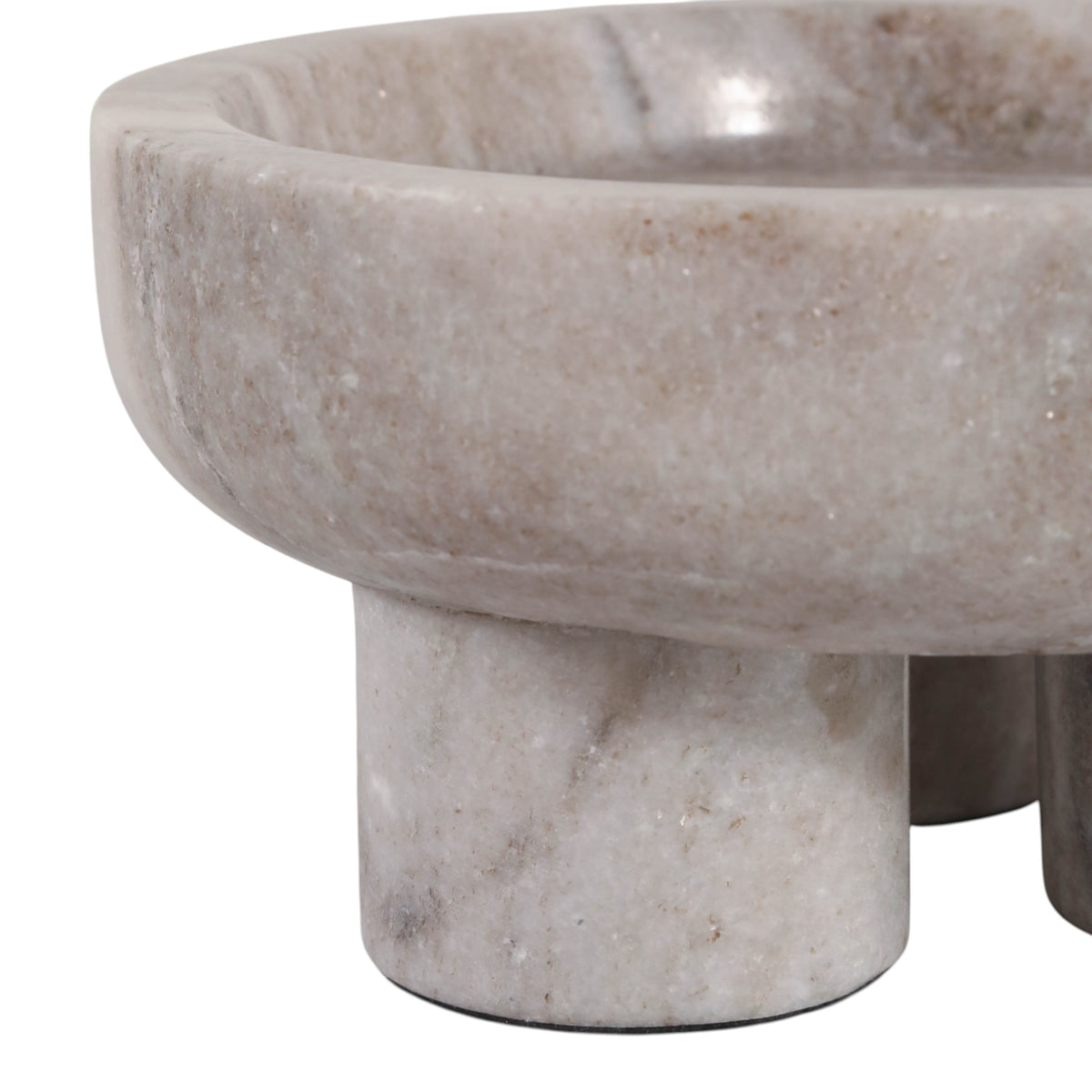 Pearlrose Beige Marble Bowl with 3 Feet