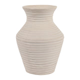 Brazos Ivory Small Paper Mache Ribbed Vase