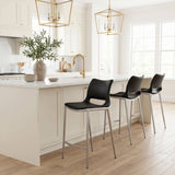Ace Black & Silver Counter Stool (Set of 2)