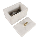 McCampbell Tan/Ivory/Brass Marble Box with Bird Knob