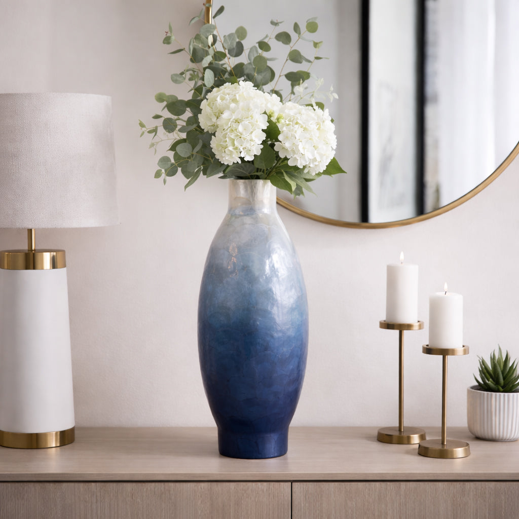 Halfordhaven Ivory/Blue Small Vase