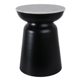 Russ Black/White Metal Accent Table with Marble Top