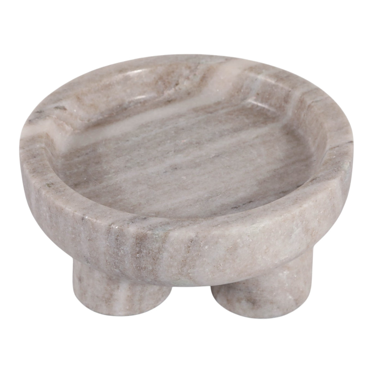 Pearlrose Beige Marble Bowl with 3 Feet