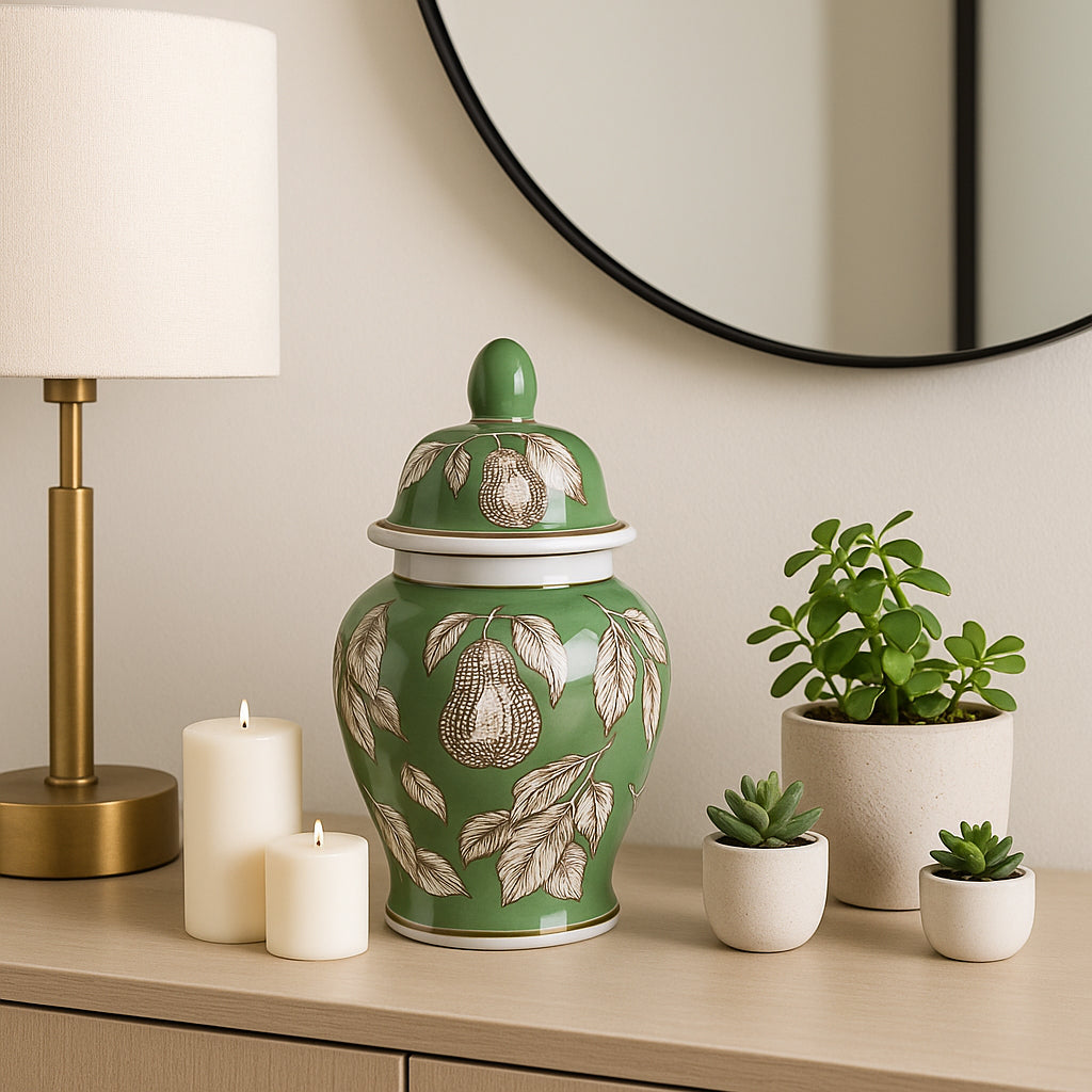 Jakeview Green/Brown/White Small Chinoiserie