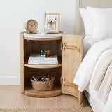 Prestonport White/Honey Storage Accent Table with Marble Top