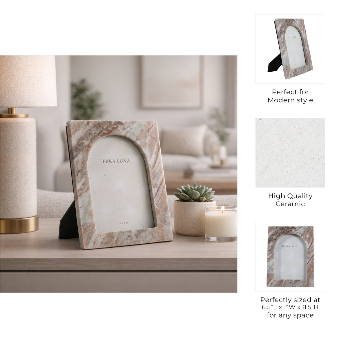 Saltus Multicolor Large Arch Opening Marble Photo Frame