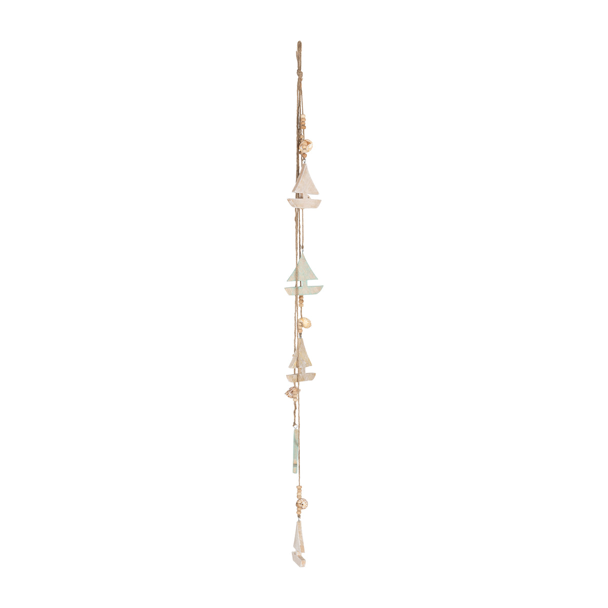 Hookton Blue/White Wood Hanging Sailboat