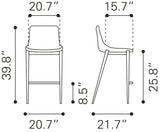 Magnus Black & Silver Counter Stool (Set of 2)