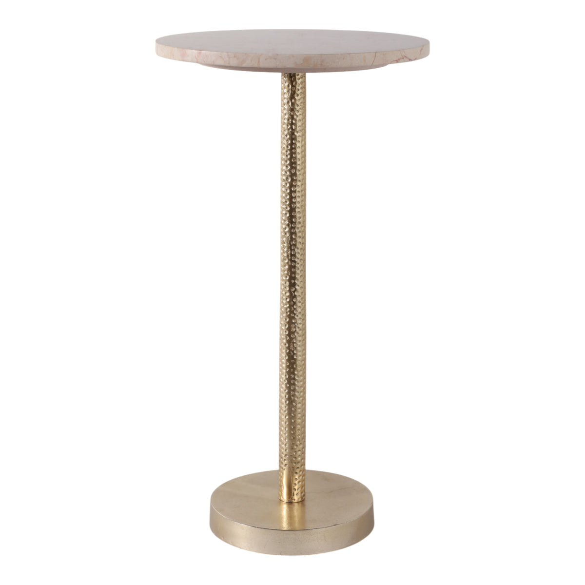 Graton Ivory/Gold Drink Table with Marble Top