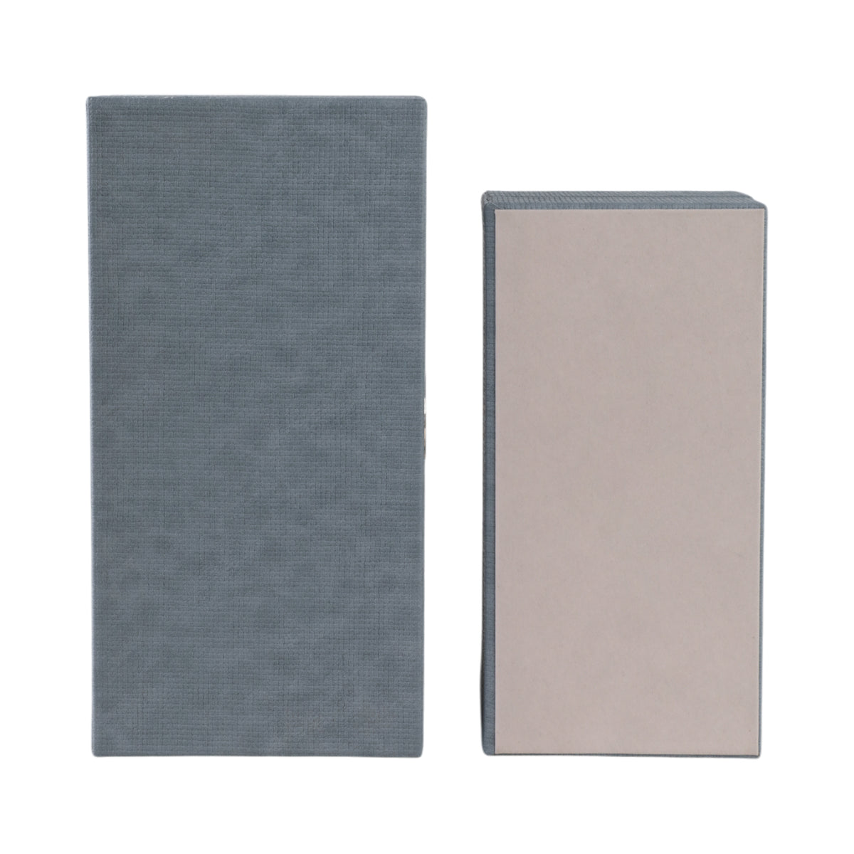 Guatay Blue/Gray/Gold Rectangular Faux Leather Boxes (Set of 2)