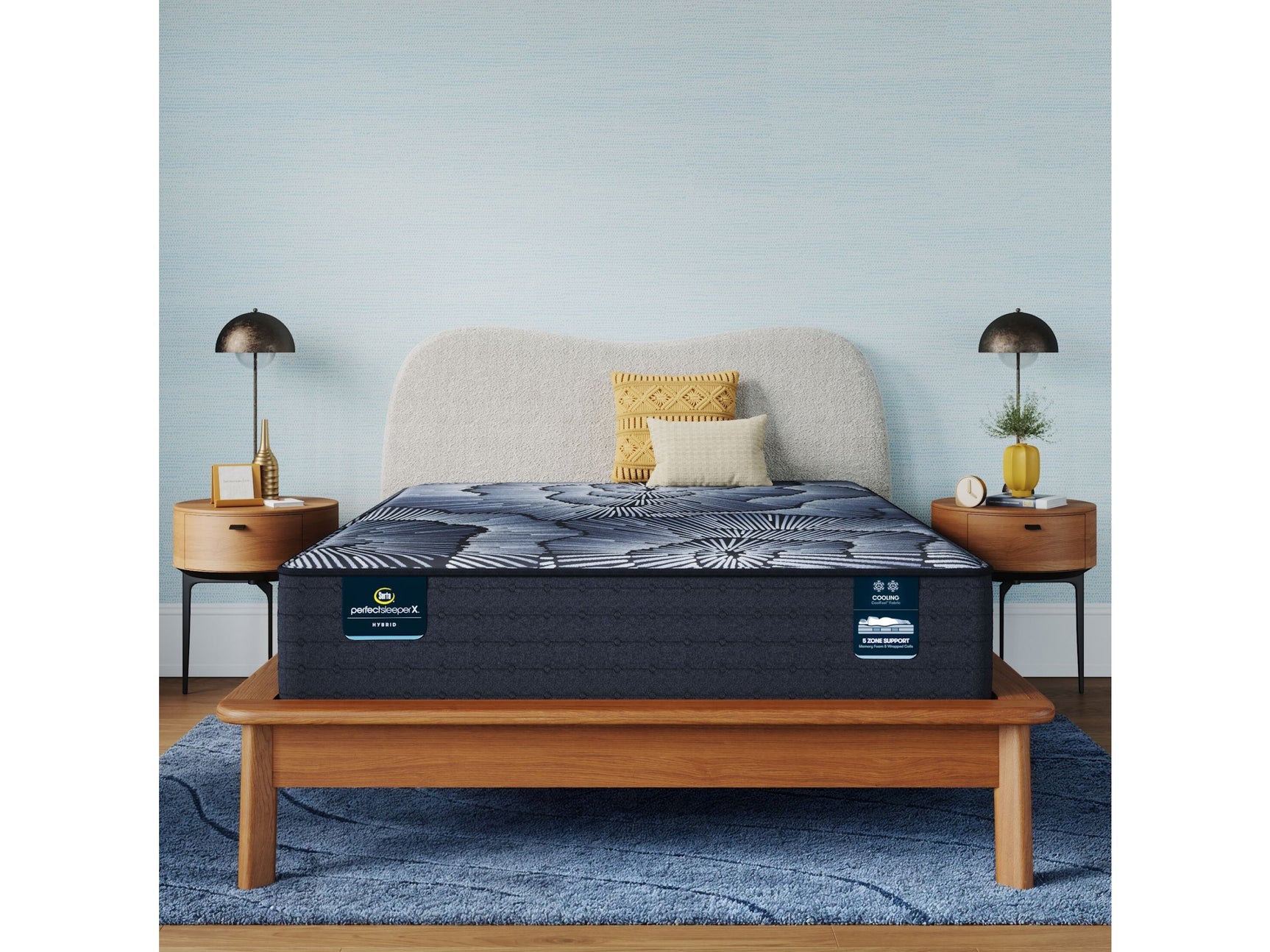 Perfect Sleeper X Kendall 13" Dark Blue/Black Hybrid Queen Plush Mattress