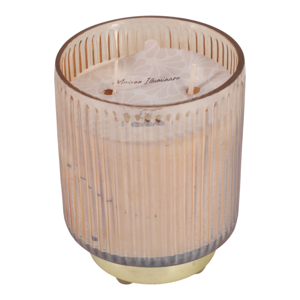 Hoperun Amber/Gold Vanilla Glass Candle on Base