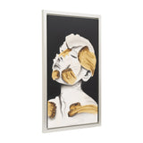 Copperopolis White/Gold Hand Painted Deep Thought Wall Art - 70298-02