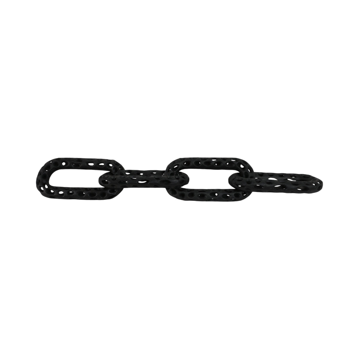 Caseyley Black Pierced Metal 4-Chain Link Object